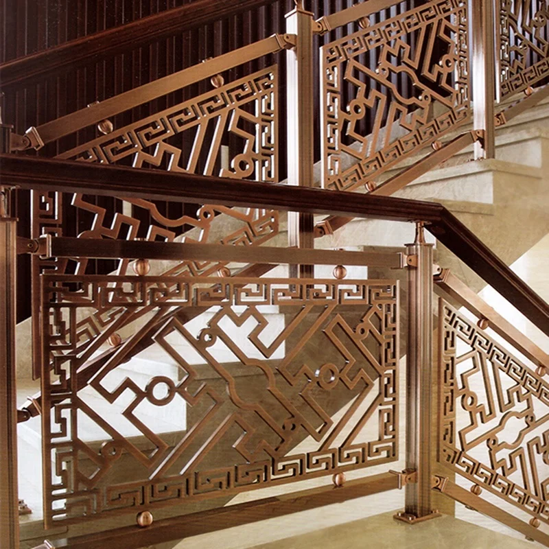 custom.Modern Design Aluminum Railings Round Stair Handrail Balcony Indoor Outdoor Decoration Made Steel Stainless Stee