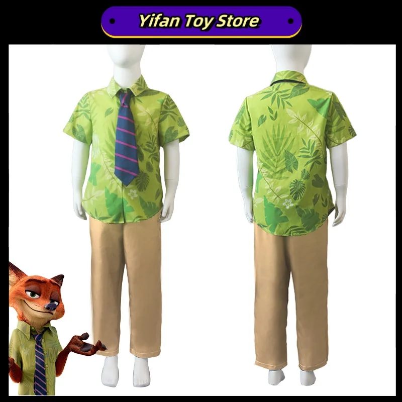 

Halloween Zootopia Nick Fox Cosplay Tie Hairband Children'S Men'S Adult Shirt Clothing Stage Costume Cartoon Anime Clothes Gift