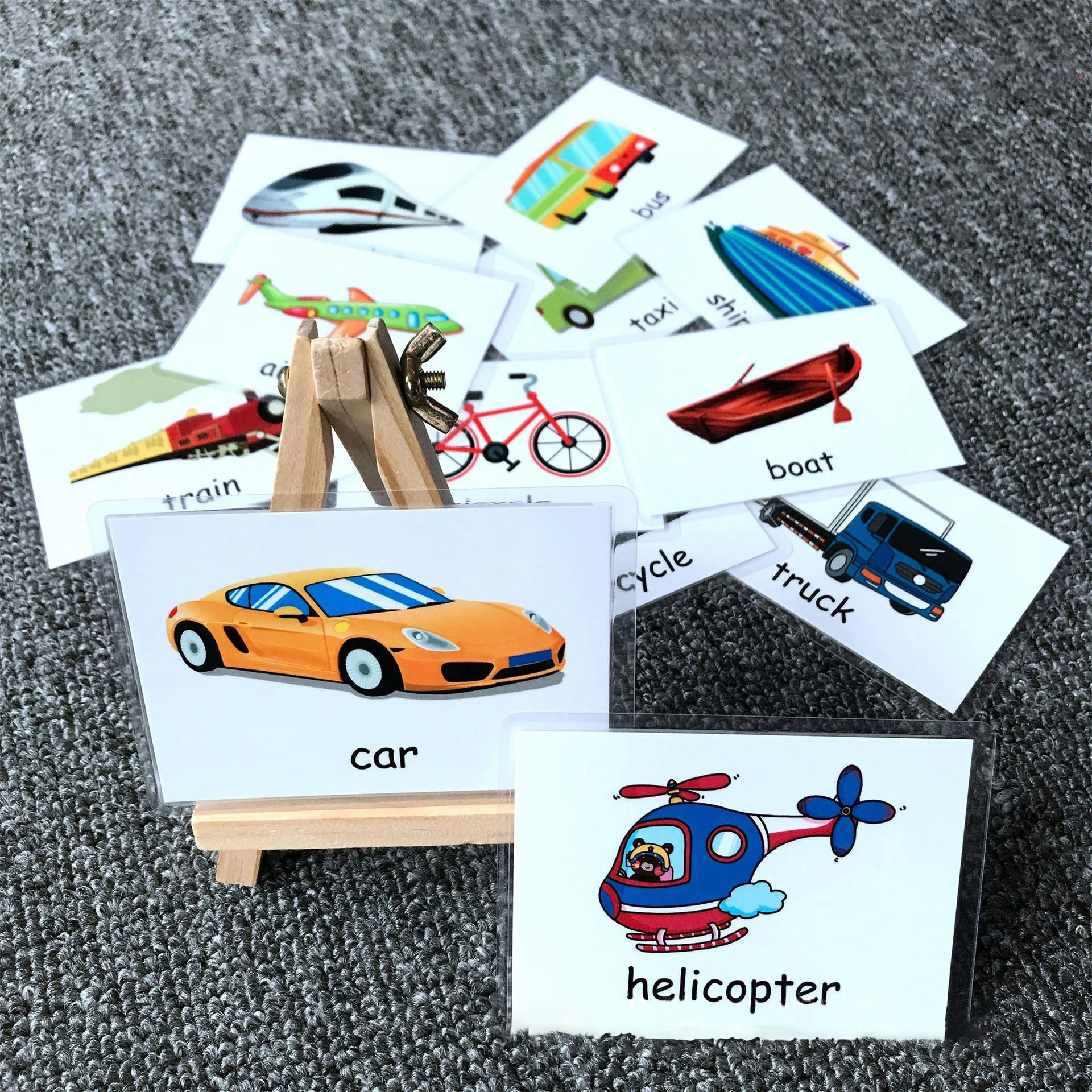 12Pcs Montessori Kids Learning Word Cards Color Flash Cards Learning toys for Children Color Cognition Memory Education