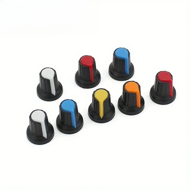 

30pcs/lot WH148 Potentiometer Knobs 15×17mm 6mm 5 Colors Yellow/Orange/Blue/White/Red Plastic Rotary Cap