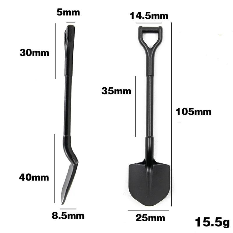 105X25Mm Simulation Metal Shovel Decoration for 1/10 RC Crawler Car Axial SCX10 90046 Traxxas TRX4 D90 Upgrade Parts