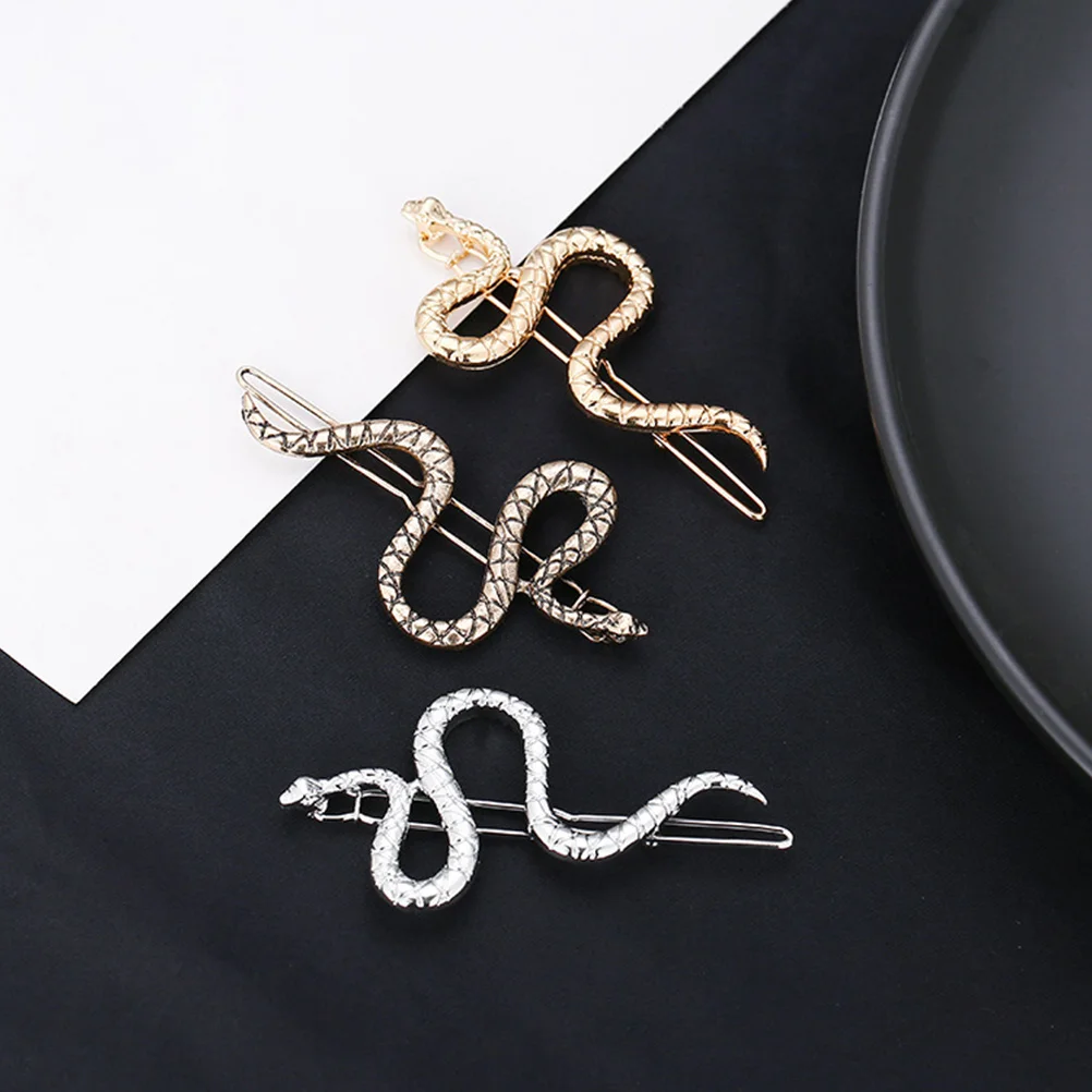 3 Pcs Snake Hairpin Girl Unique Headdress Barrettes S-shaped Clip Elegant Fashion