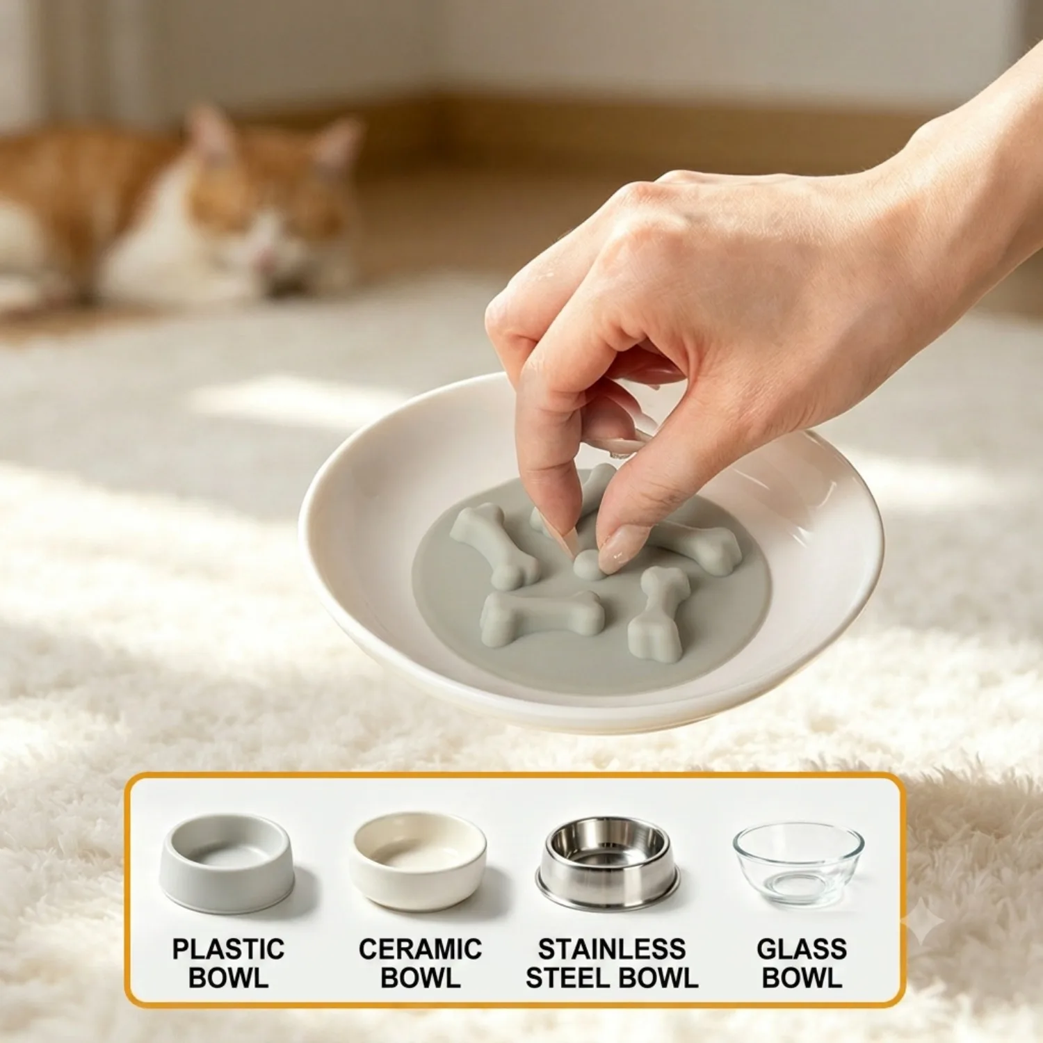 Slow Feeder Dog Bowl Insert, Food Grade Silicone Slow Feed Mat for Dogs And Cats, Anti Gulping Lick Mat, Healthy Feeding Pad