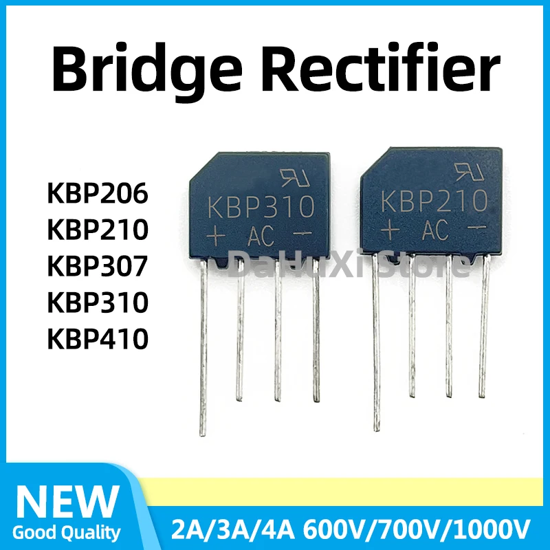 20PCS KBP410 KBP310 KBP307 KBP210 KBP206 Diode Bridge Rectifie 4A 3A 2A 1KV 1000V 700V 600V DIP-4