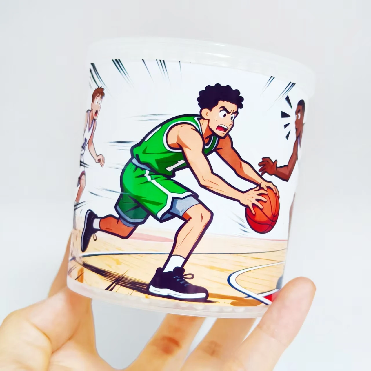 400 Stück/600 Stück Wattestäbchen mit Basketball-Thema-Muster, weißes doppelseitiges Rohr, Wattestäbchen