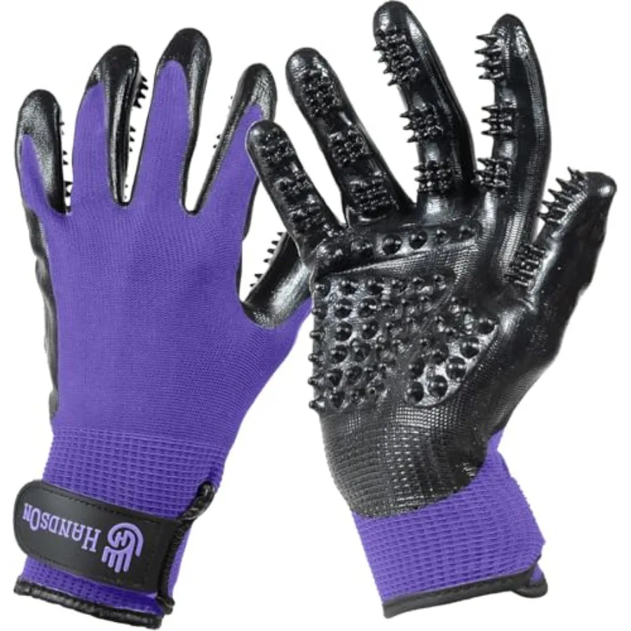 

Перчатки для груминга домашних животных (кошек, собак, лошадей) – Фиолетовые, маленькие, нежные перчатки-мочалки для удаления шерсти, купания и массажа, для длинной и короткой шерсти