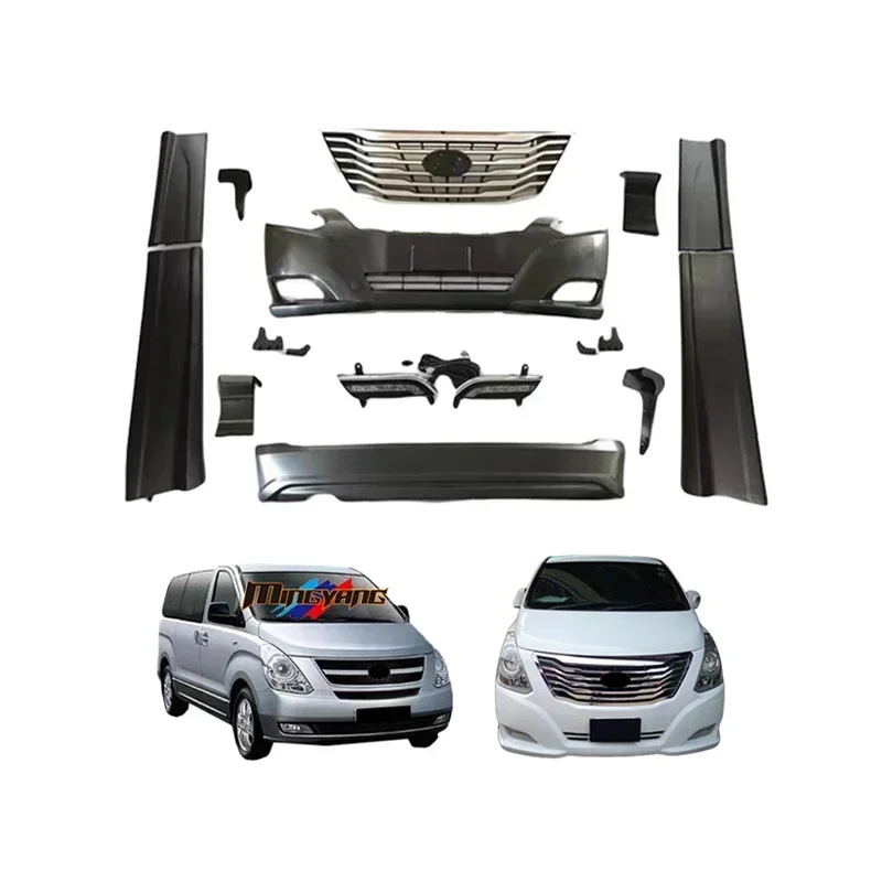 

Suitable 2008-2017 Retrofit Car Front Bumper Grills Side Skirt Bodykit For Hyundai H1 Starex Upgrade 2014 Body Kit