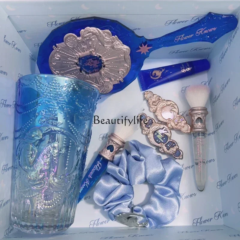 Flower Know Moonlight Mermaid Peripheral Hand Mirror Cup Brush Barrettes Water Cup Hair Ring