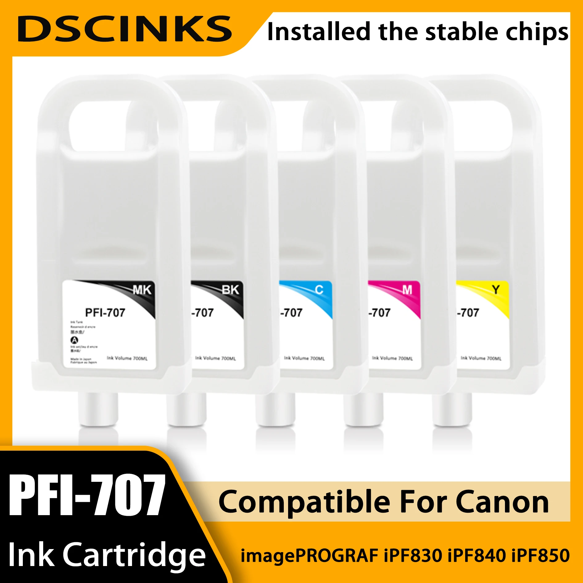 

PFI-707 Refillable Ink Cartridge With Chip For Canon PFI 707 Replacement For Canon imagePROGRAF iPF830 iPF840 iPF850 Printer