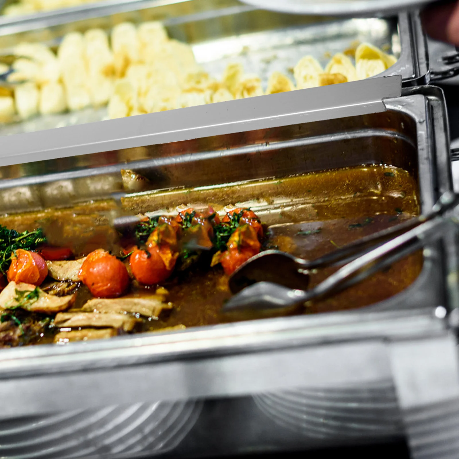 

8Pcs Stainless Steel Table Adapter Bar Replacement Food Service Divider Long Metal Catering Kitchen Steam Table Bar