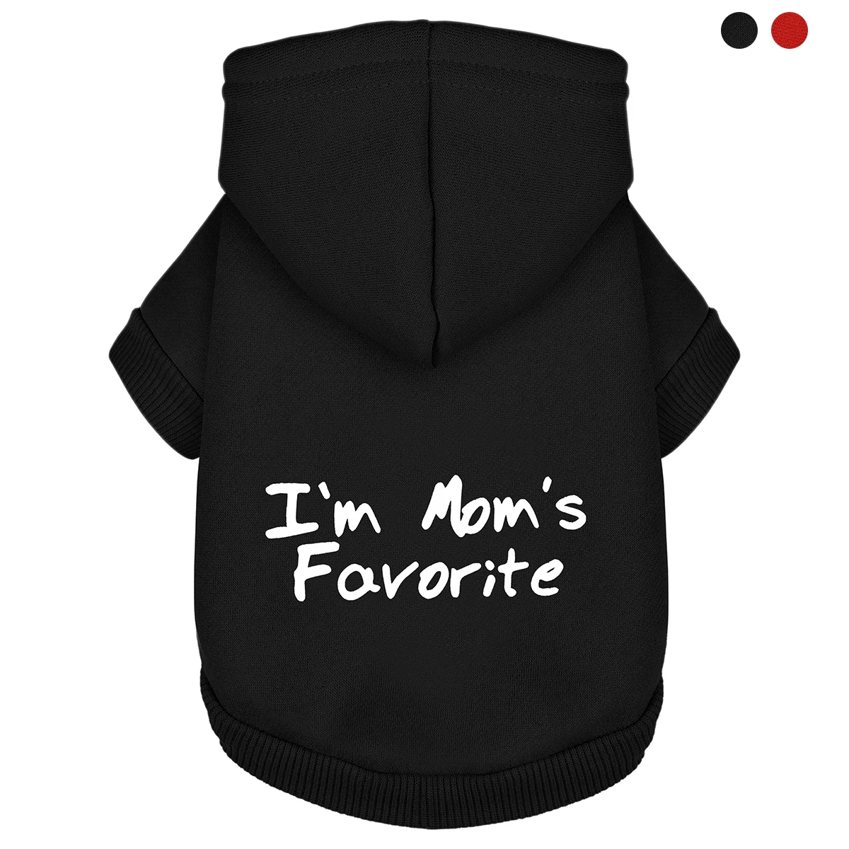 Gemütlicher Hunde-Hoodie mit Leinenloch: „I'M Mom'S Favorite“ bedrucktes Sweatshirt für kleine bis große Hunde im Winter und coole Nächte.