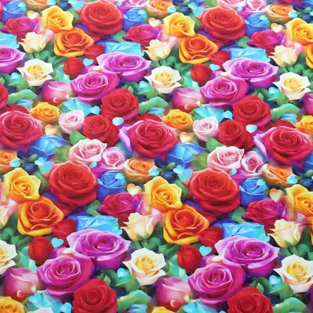 High Quality 3D Digital Rayon Fabric By The Meter for Pajamas Skirts Pant Sewing Summer Printed Flower Pattern Cloth Thin Smooth