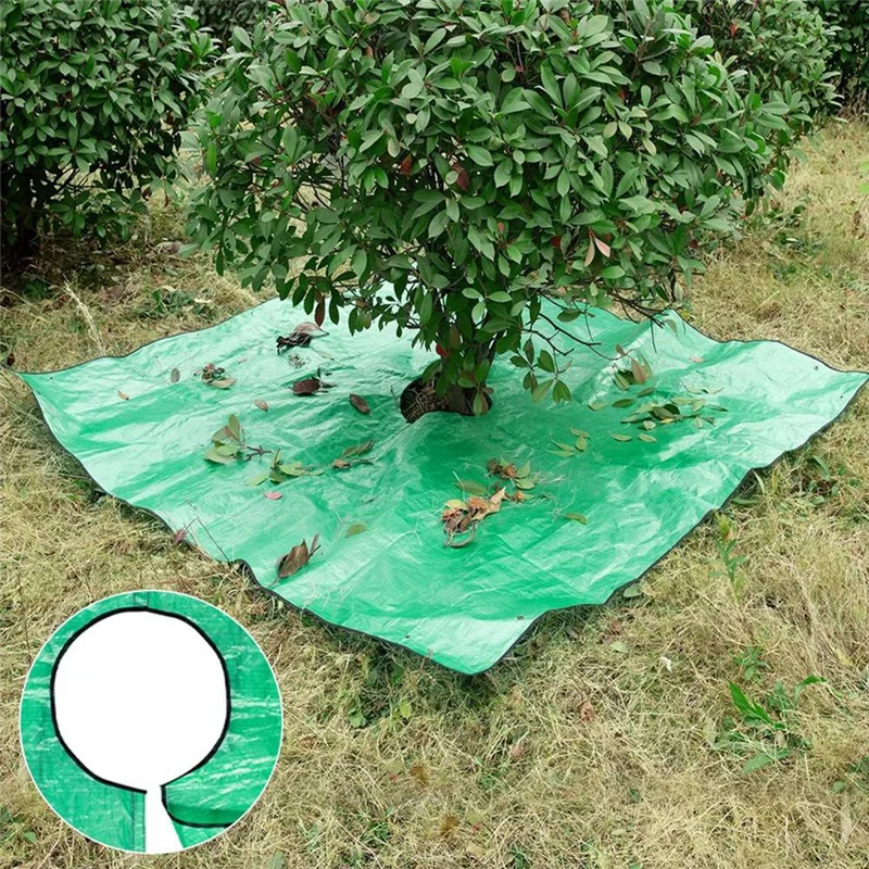 

N09R-Plant Trimming Tarp Outdoor Leaf Storage Mat Easy Clean Garden Blanket Pruning Cleanup Mat Foldable Garden Tarp