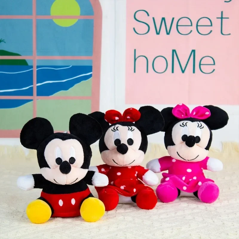 20CM Disney Plush Mickey Mouse Minnie Plush Toy Cartoon Anime Minnie Mouse Stuffed Doll Toys Birthday Christmas Gift for Kids