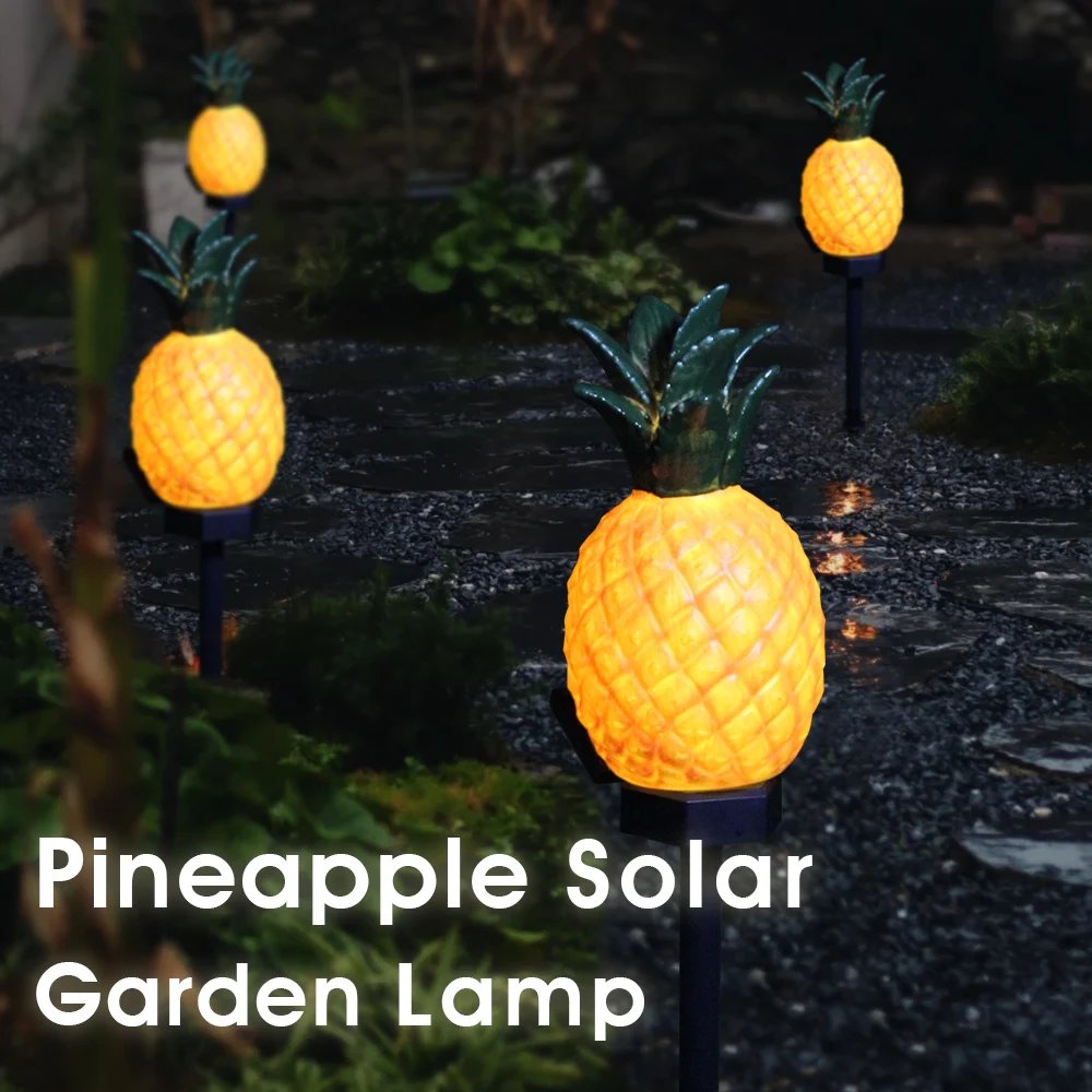 

Светодиодный солнечный светильник для газона, многофункциональный, на солнечной энергии, для наружного декора, садовый светильник в форме ананаса, водонепроницаемый, рождественский, на колышке для установки в грунт