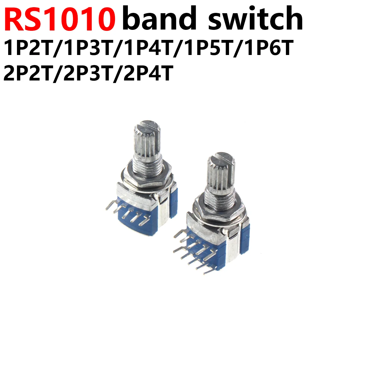 

5pcs RS1010 band switch multi-position band switch position switch sealed rotary switch 1, 2 pins 2 positions 3 positions 4 5 6