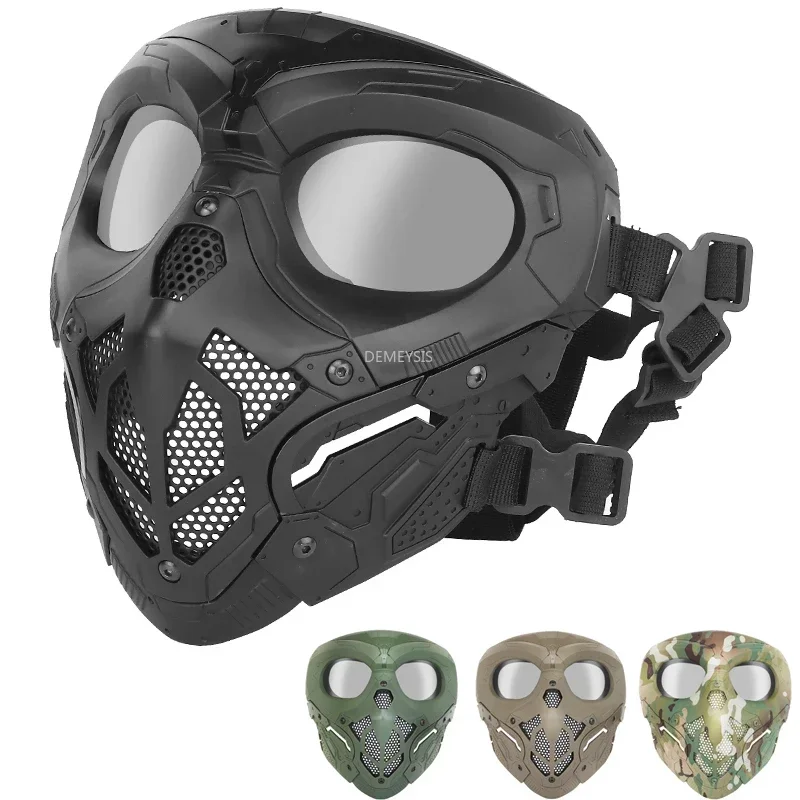 Military Tactical Mask Full Face Protective Outdoor Airsoft Shooting Cs Wargame Paintball Masks Head Wearing or Helmet Wearing