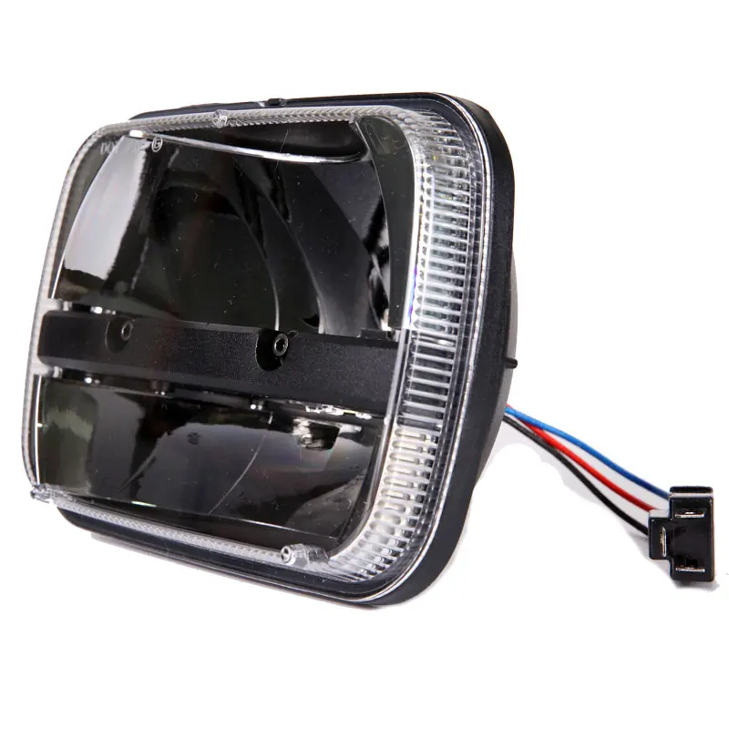 Morsun Driving Light rectangular LED Headlight for Jeep Wrangler YJ Cherokee XJ LED Headlamps with halo DRL