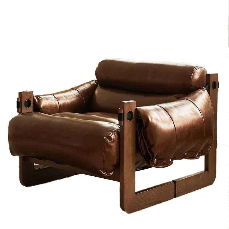 Einzelner Sofasessel im Antik-Stil für das Wohnzimmer, minimalistischer, leichter Luxus-Freizeitsessel, Retro-Jersey-Stuhl
