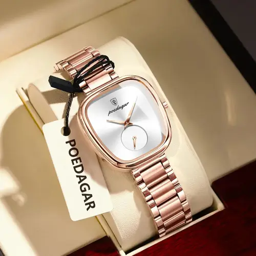 Imagen 2 del producto POEDAGAR, reloj de pulsera Original exquisito para mujer, reloj de cuarzo resistente al agua de acero inoxidable para mujer, relojes elegantes de moda para mujer
