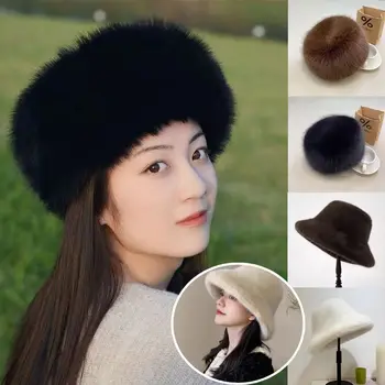 Nowe grube damskie czapki ze sztucznego futra Modne zimowe czapki śnieżne Grube czapki mongolskie Czapki damskie w kształcie kopuły Czapki ochronne na uszy