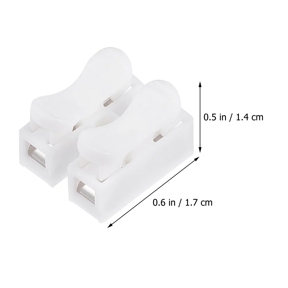 

100pcs Round Cable Clamp Connector Electric Wire LED Light Connectors ABS Material High Pressure Resistance Easy Install Spring