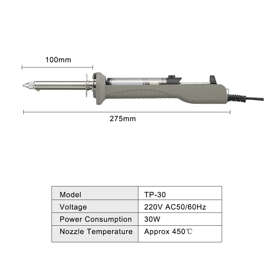 GOOT Heating Melt Tin Manual Soldering Desoldering Dual Purpose Desoldering Soldering Iron Pipe Integrated Heater TP-30