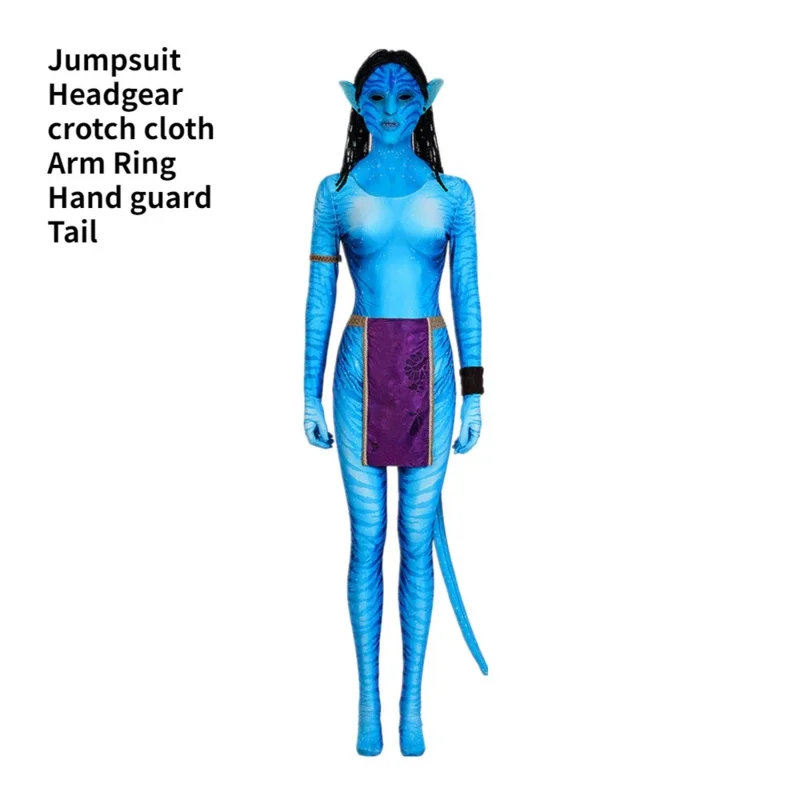 

Blue Neytiri Cosplay Costume Elastic 3D Digital Printing Neytiri Jumpsuit Halloween Comic Con Female Zentai Suit Custom Made