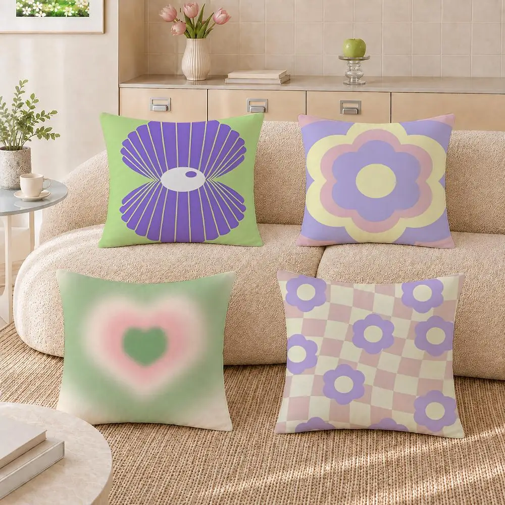 Abstract Floral Heart Mushroom Butterfly Cushion Cover Pillowcase Sofa Living Room Home Gift Office Decor Protective Covers