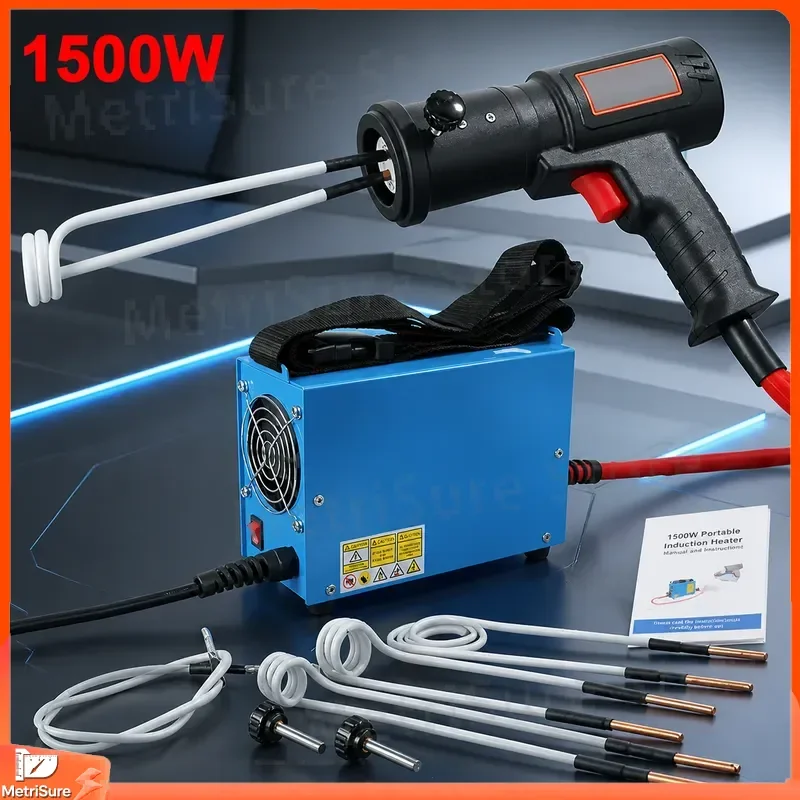 1500W Handheld Induction Heater Kit Quick Heating Bolt Remover Auto Repair Tool Flameless Rust Removal Device for Car