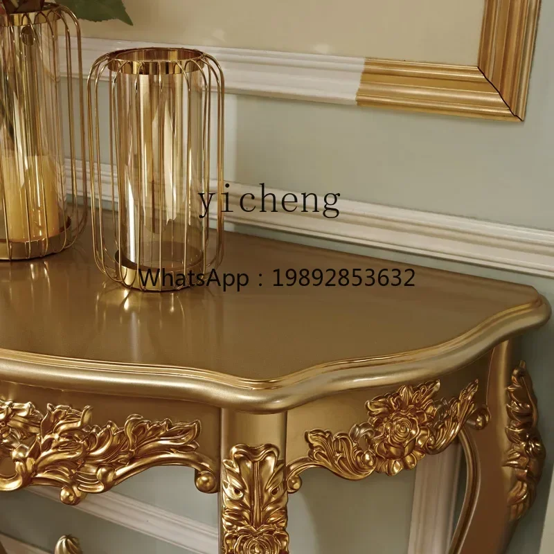 

A1 Console Tables Solid Wood Entrance Cabinet Hall Cabinet Wall Table Villa Corridor Semicircle Console