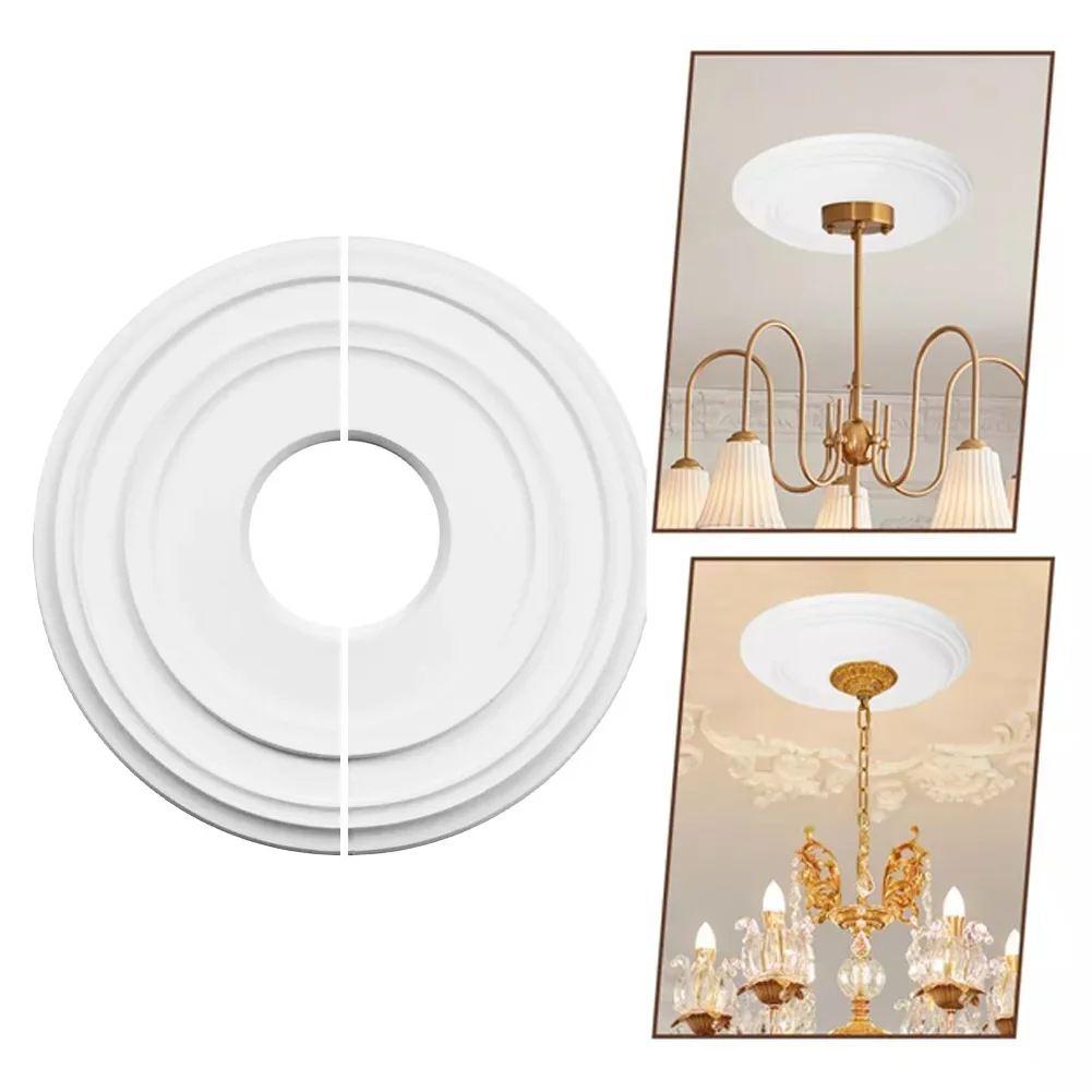 12inch Round Medallion PU Decorative Ceiling Fan Light Fixtures Covers Plate Round Medallion PU Decorative Ceiling Fan Light