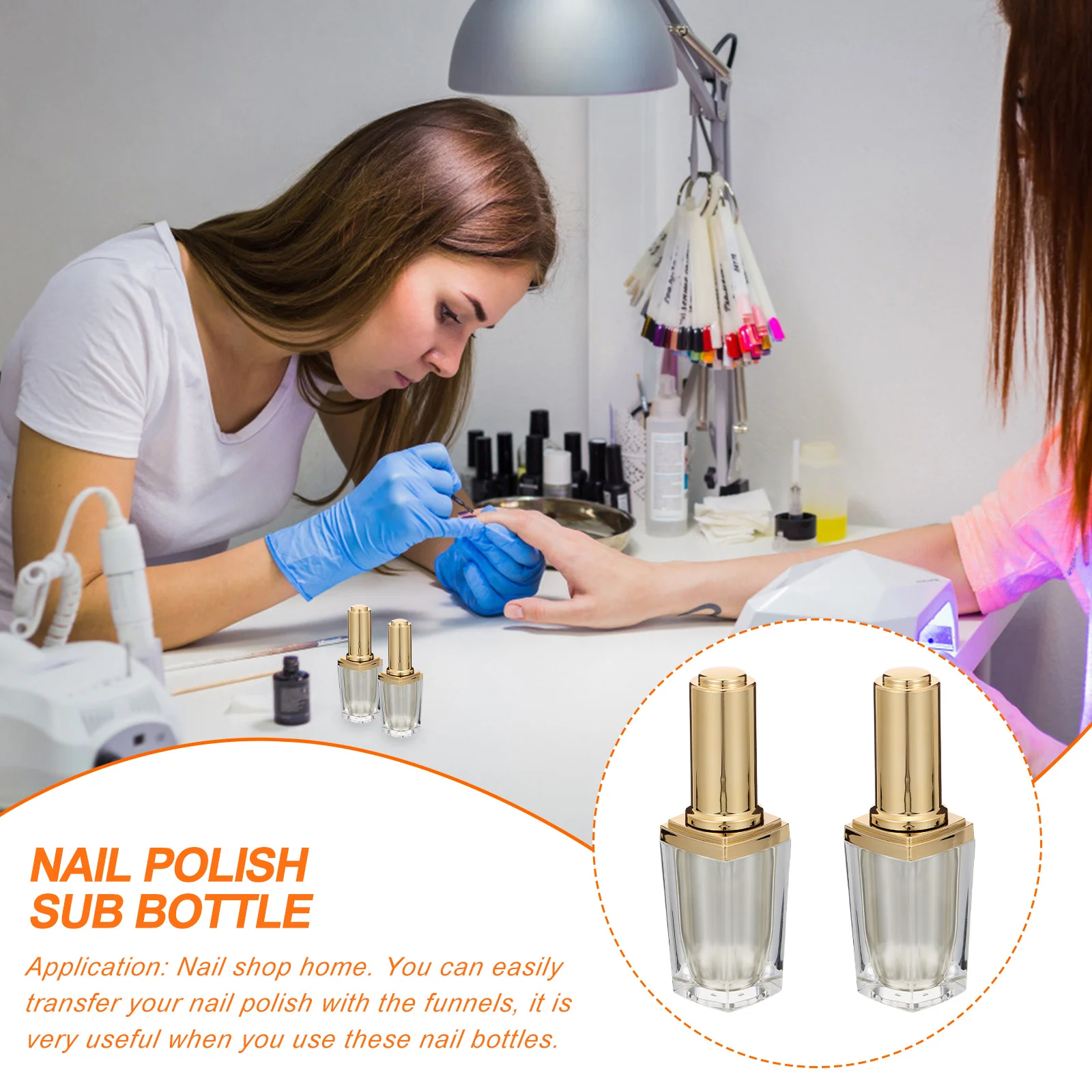 

2Pcs Nail Polish Clear Bottles Glass Brush Lid Airtight Suitable DIY Nail Serum Cuticle Oil Refillable Containers