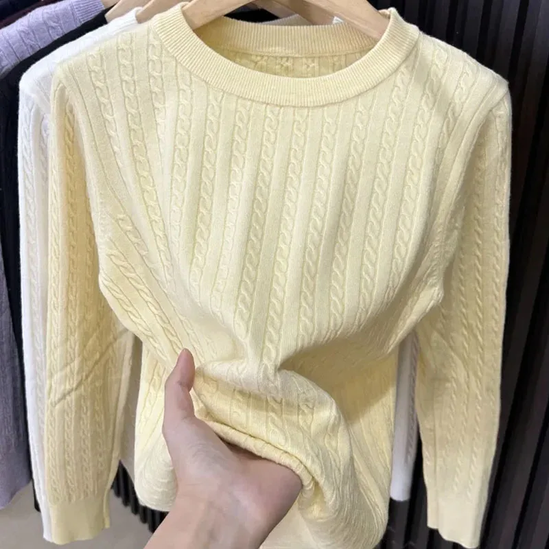 

Knitted Sweater Women Pullovers Fashion O-Neck Sweaters Knit Sweater Pullover Women Tops Black Long Sleeve Sueter Feminino Q1644