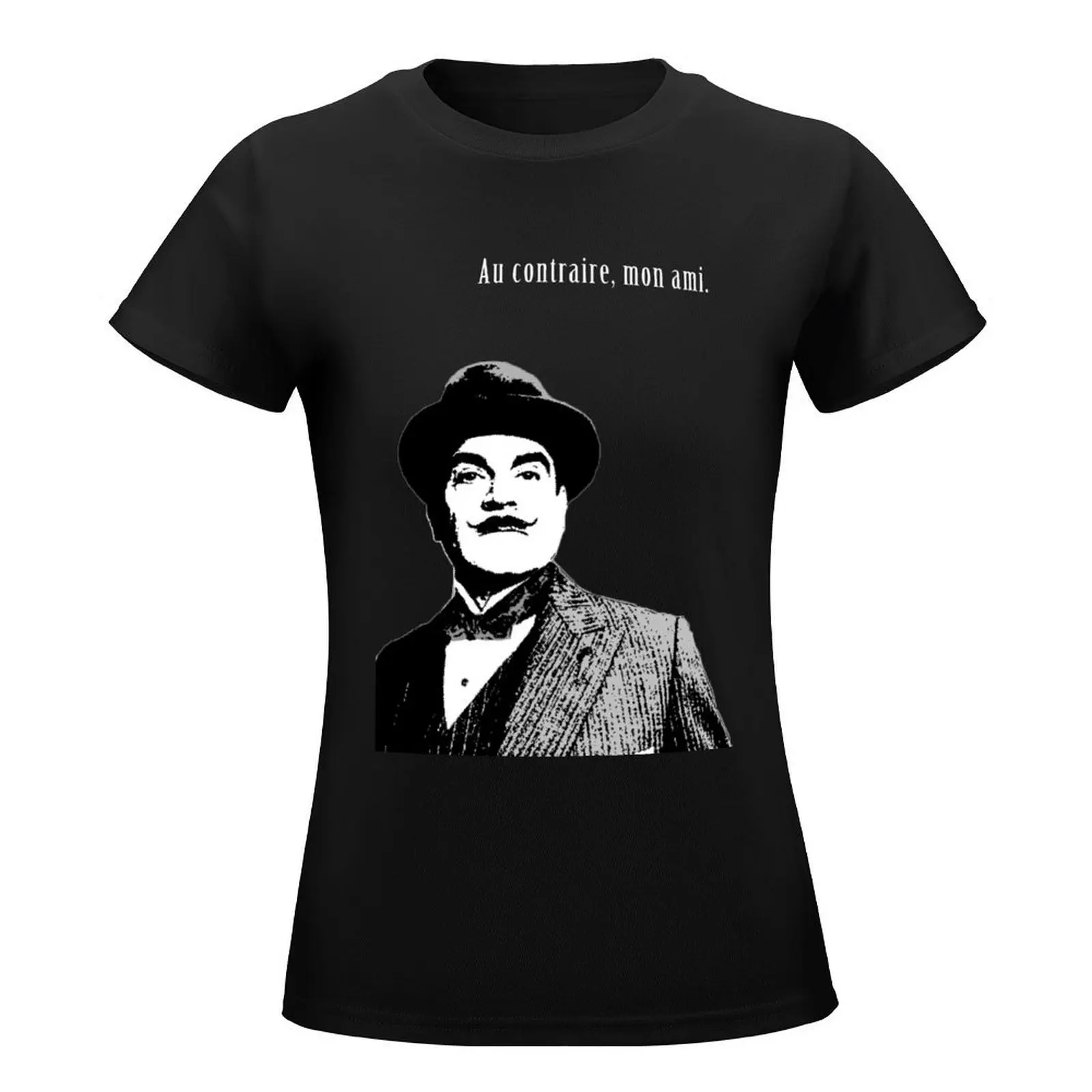 Hercule Poirot T-Shirt oversized kawaii clothes Woman fashion