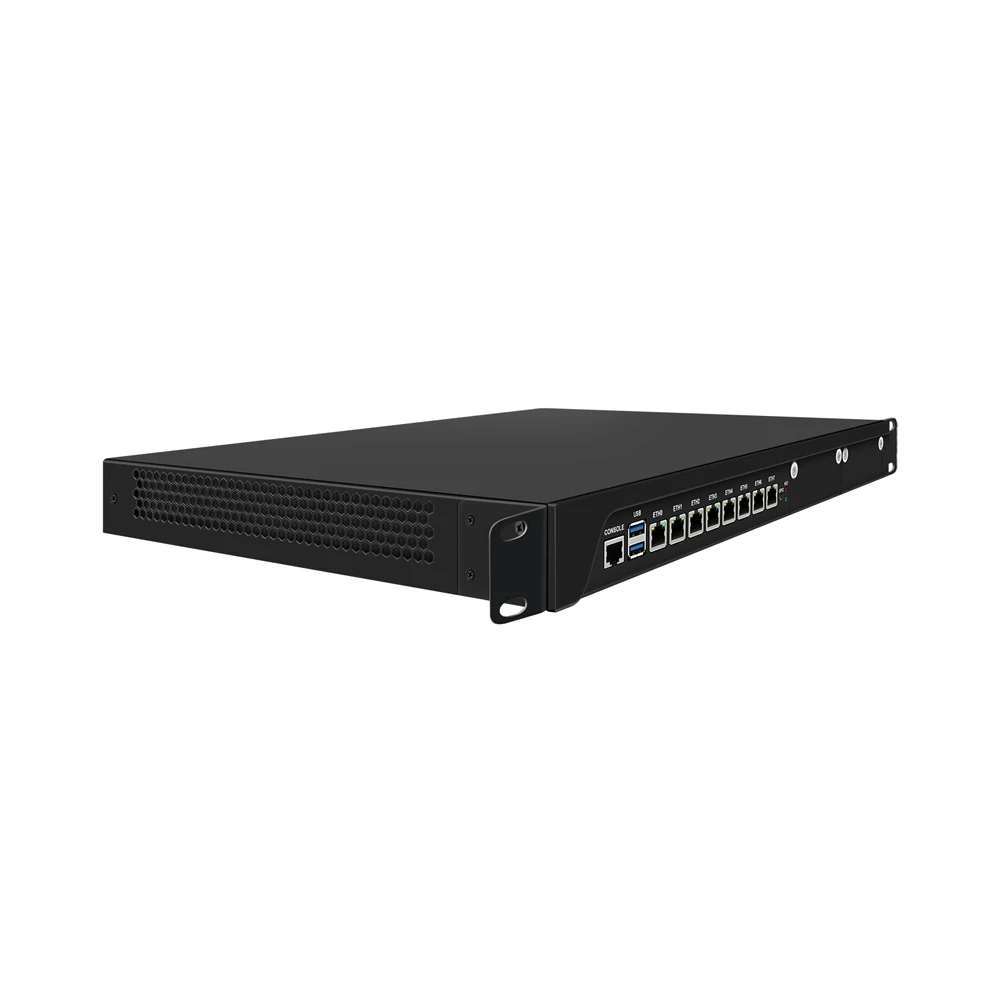 HUNSN 1U Armário Rackable Firewall Aparelho, PFSense, Mikrotik, Core I3/I5/I7/I9, RJ67, OPNsense, VPN, Router PC, Intel C246,8LAN, GPIO