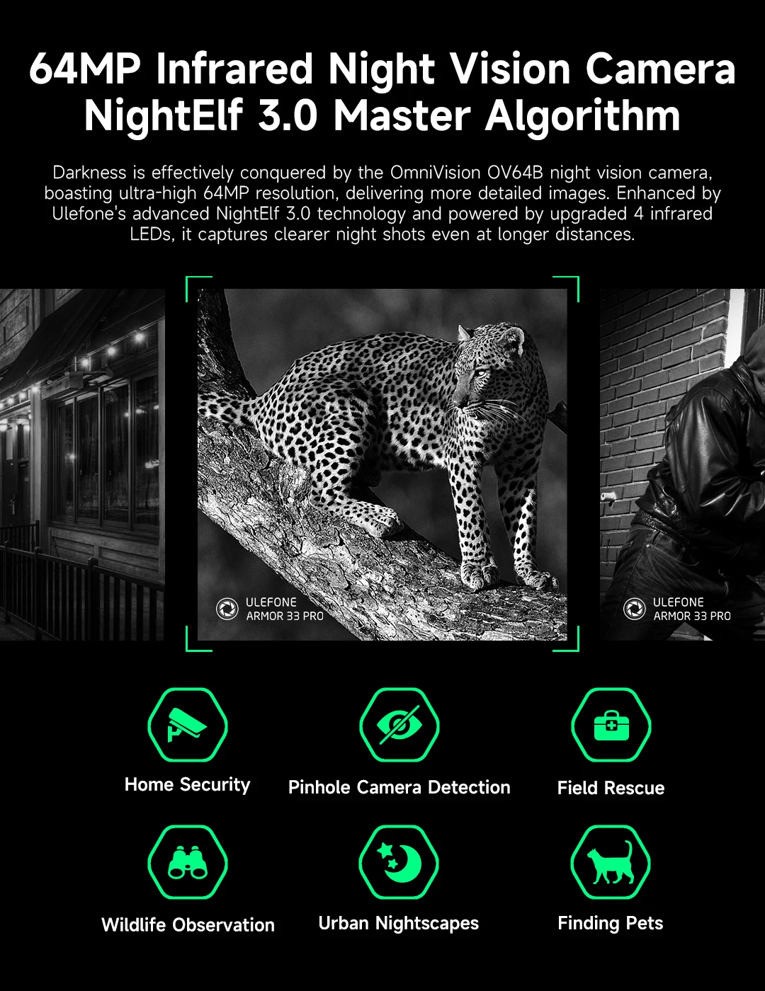 Ulefone Armor 33 Pro 5G Rugged Phone Smartphone Android 14 32GB+512GB 25500mAh Night Camera 64MP NFC Loud Speaker