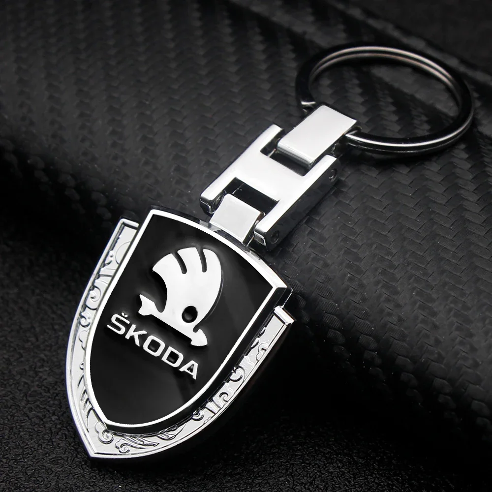 1PCS Car Key Chains for Skoda Octavia Kodiaq Fabia Superb A5 A7 Kamiq Karoq Rapid Yeti Spaceback Key Ring Holder Accessories