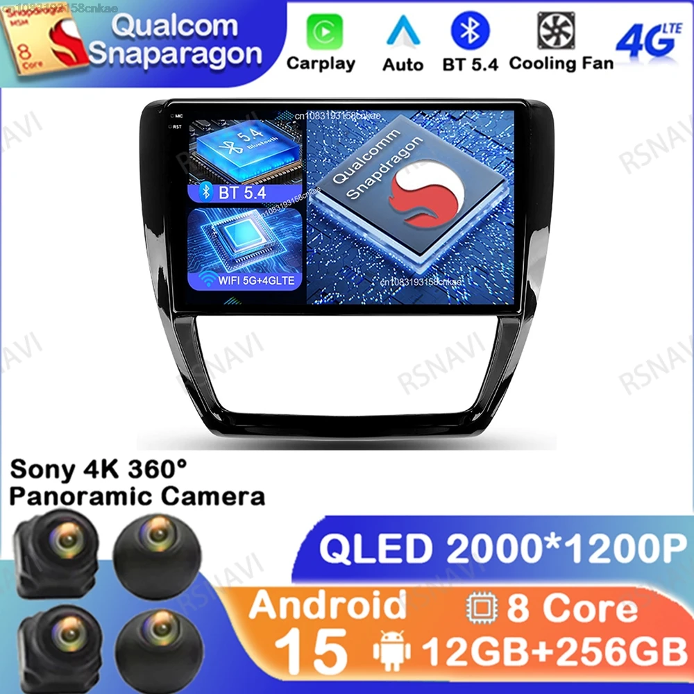 

Android 15 For VW Volkswagen Jetta 6 MK6 DSP QLED BT Stereo Navigation Multimedia Autoradio DVD GPS Qualcomm Car Radio 5G WIFI