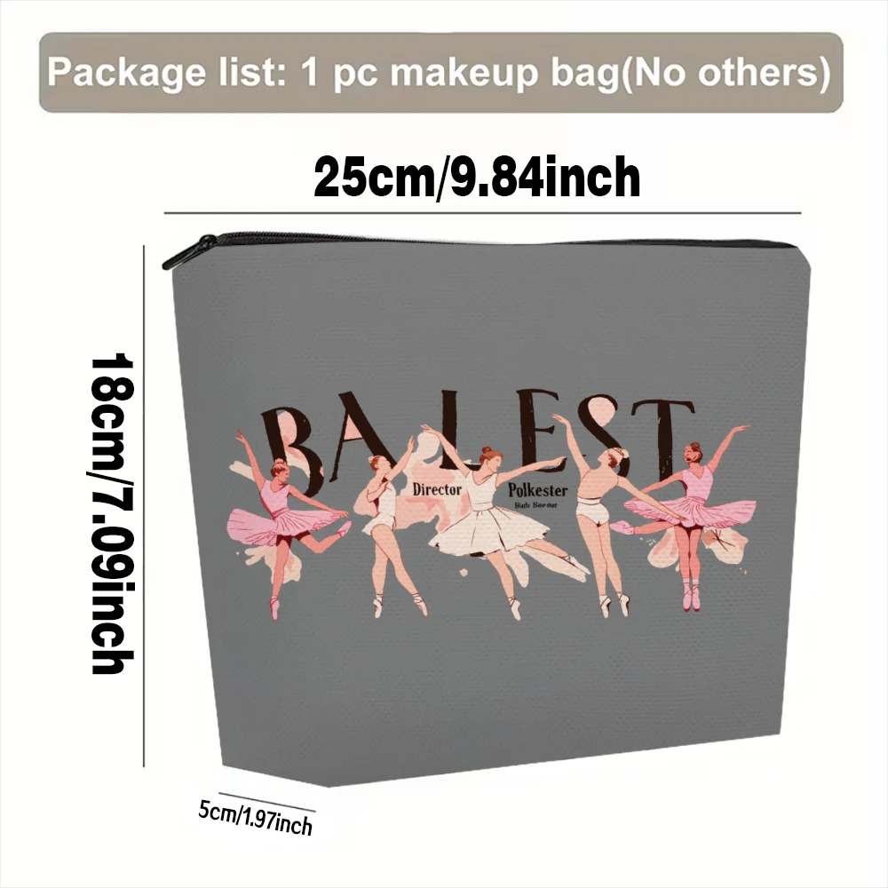 Ballet Dancers In Pink Tutus Makeup Bags for Girls Cosmetic Pouch Toiletry Bag Pencil Case Travel Storage