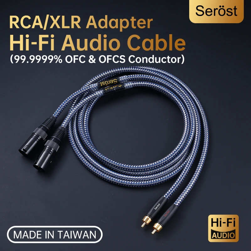 

Serost HiFi Audio Cable 99.9999% Silver-plated OFC RCA to XLR Adapter Cable for CD DAC dsp Amplifier Speaker balance cable