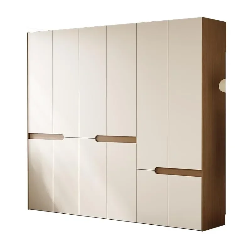 for ENF Grade European Pine Board One Door To Top Wardrobe Modern Simple Small Apartment Bedroom Segmented Coat Cabinet