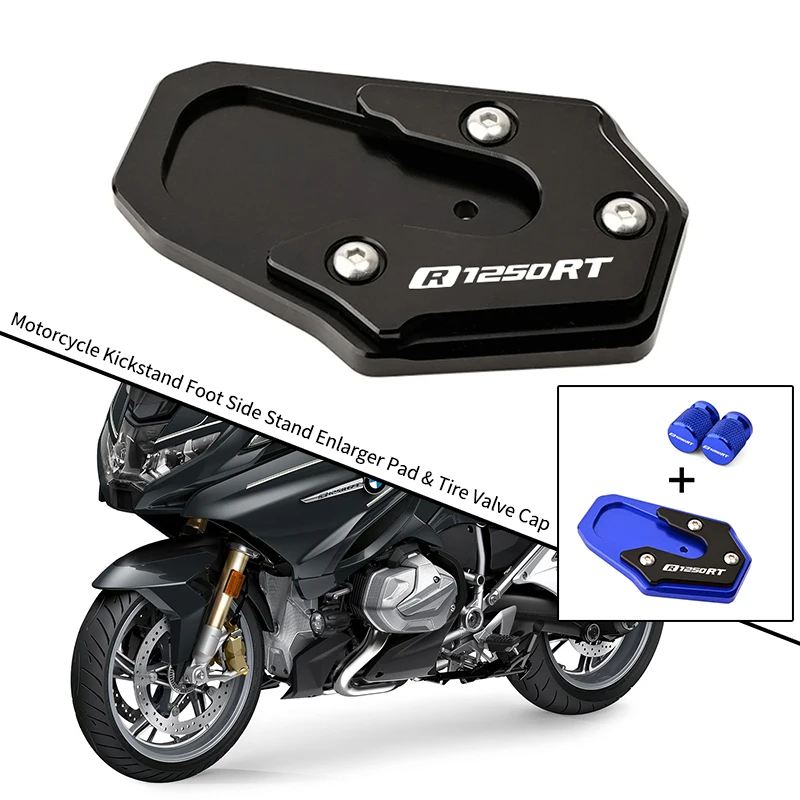 For BMW R1250RT R 1250RT R1250 RT 2019-2022 2023 Motorcycle Valve CNC Kickstand Foot Side Stand Extension Pad Cover Protector