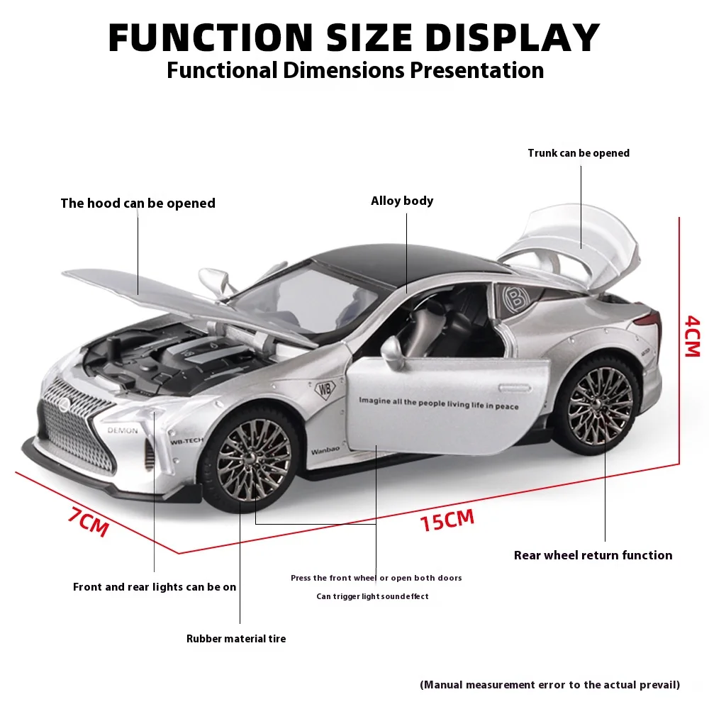 1:32 LEXUS LC500 Diecast Metal Car Model