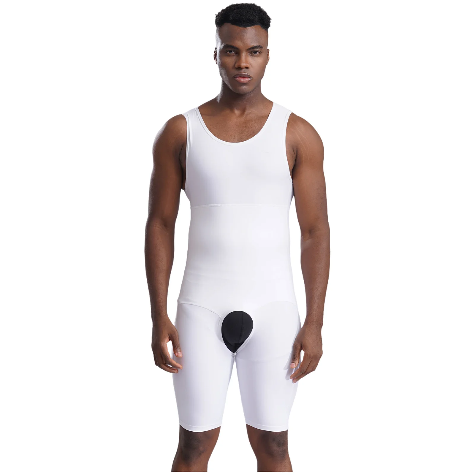 

Мужской комбинезон без рукавов с открытой промежностью, формирователь нижнего белья, компрессионное боди для похудения, корректирующее белье для живота Fajas Para Hombres