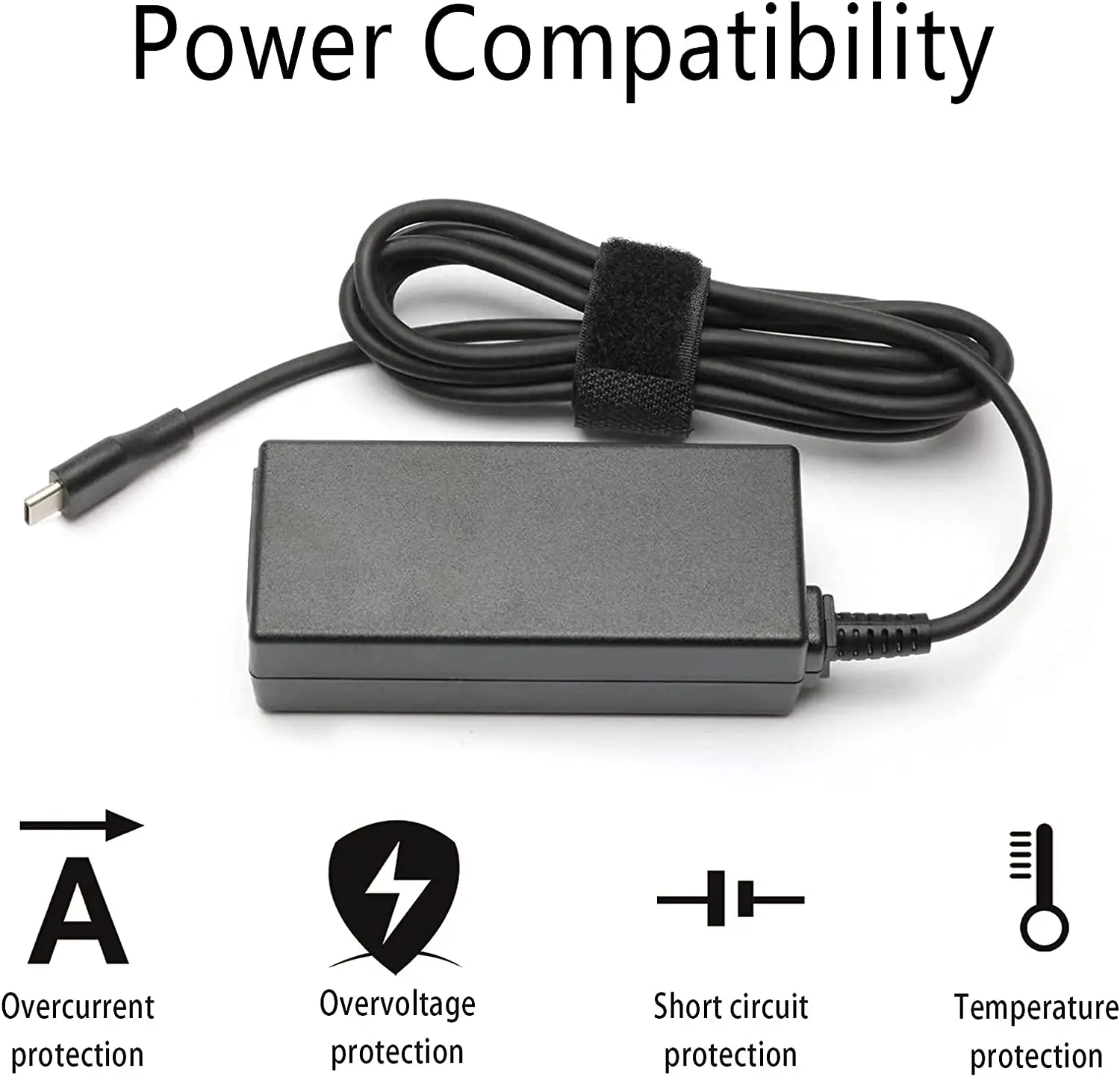 Cargador rápido USB C de 65W para Lenovo ThinkPad Yoga Dell XPS Chromebook LG Gram HP Acer, etc., adaptador de CA tipo C, fuente de cable de alimentación