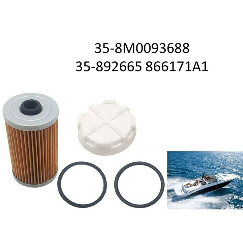 12Pcs Fuel Filter Kit For Mercury Marine Quicksilver Gen 35-8M0093688, 35-866171A01, 35-892665, 18-7977