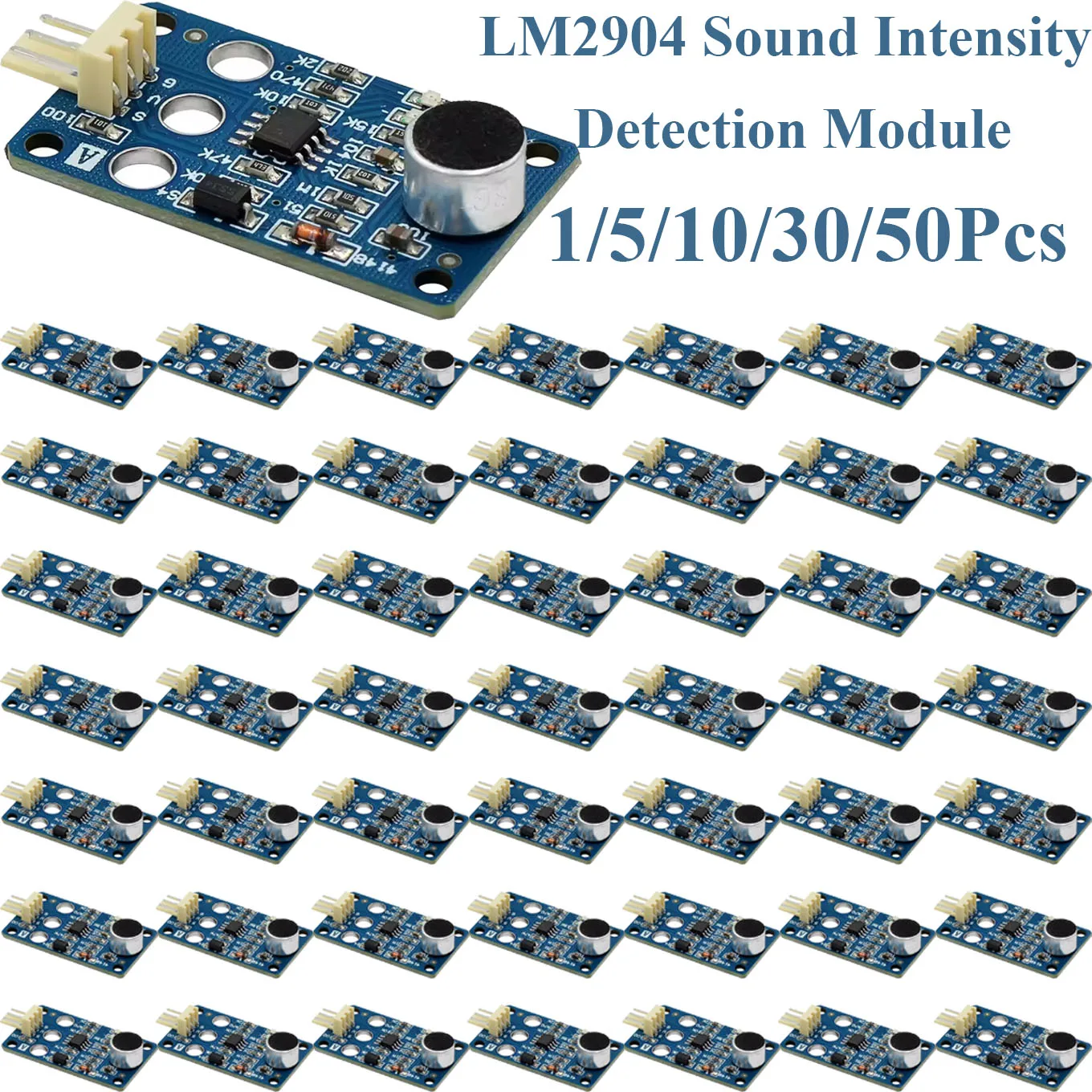 1~50Pcs LM2904 Sound Intensity Detection Module Noise Voice Control Sensor Microphone Module Analog Decibel Detection Sensor