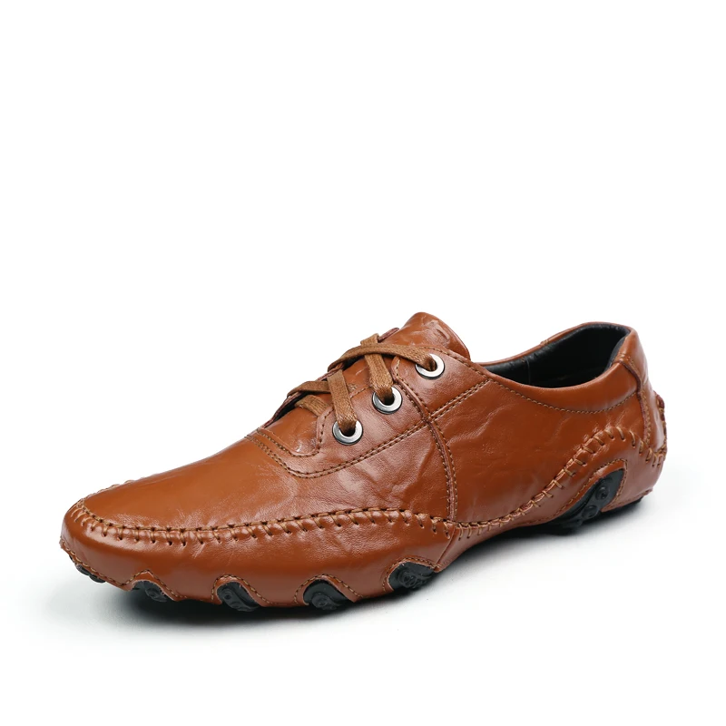 

New large-sized men's loafers with casual thick soles. Men's leather shoes for outdoor activities. Men's leather shoes casual