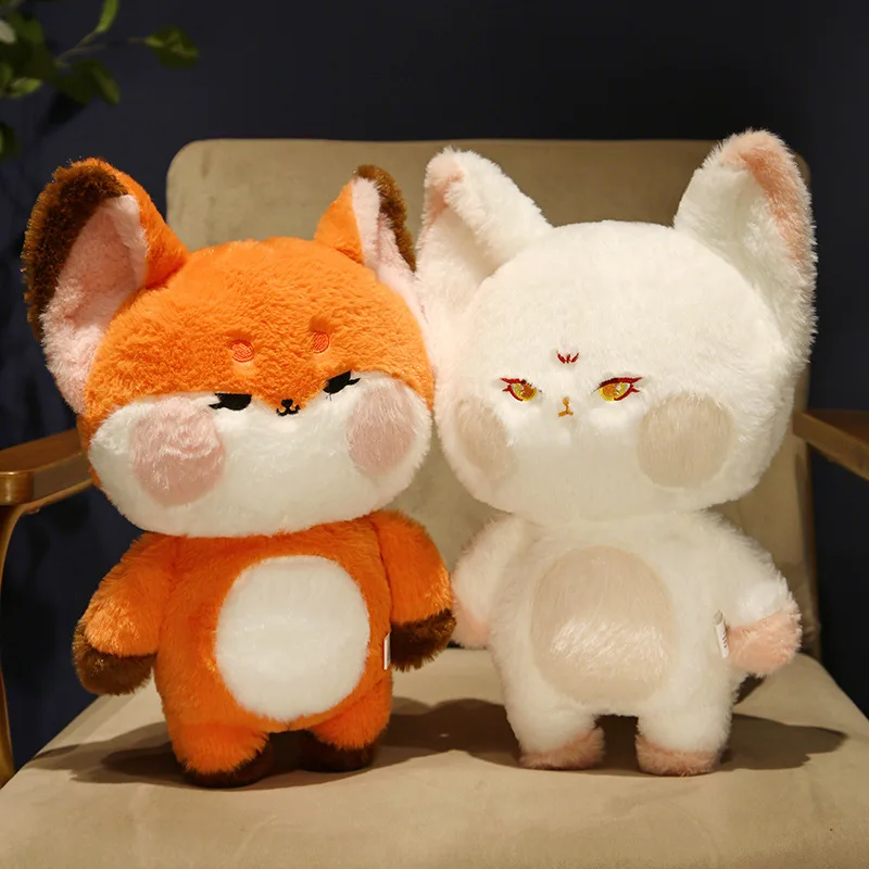 Super Big Tail Fox Hug Toy Stuffed Fairy Tale Fox Throw Pillow Red white Fox Nap Sleep Pillow Hug Cushion for Girl Birthday